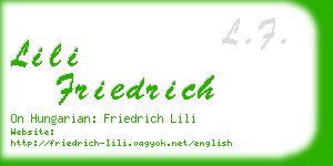 lili friedrich business card